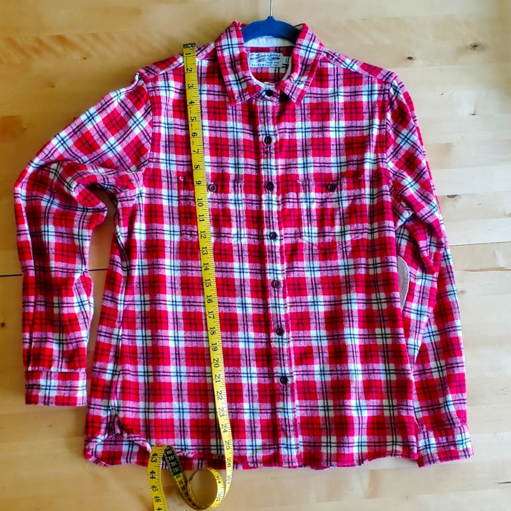 Two Womens Guideboat Flannel plaid shirts, medium